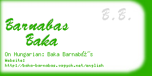 barnabas baka business card